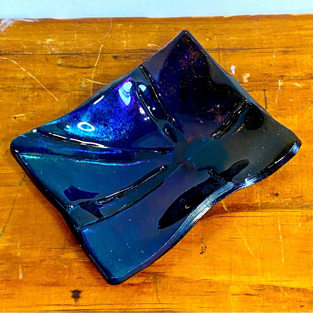 Iridescent Glass Fused Dish - Handmade